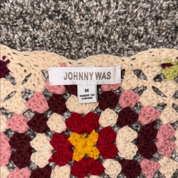 Johnny Was Granny Square Crochet Cardigan Sweater - Picture 3 of 7